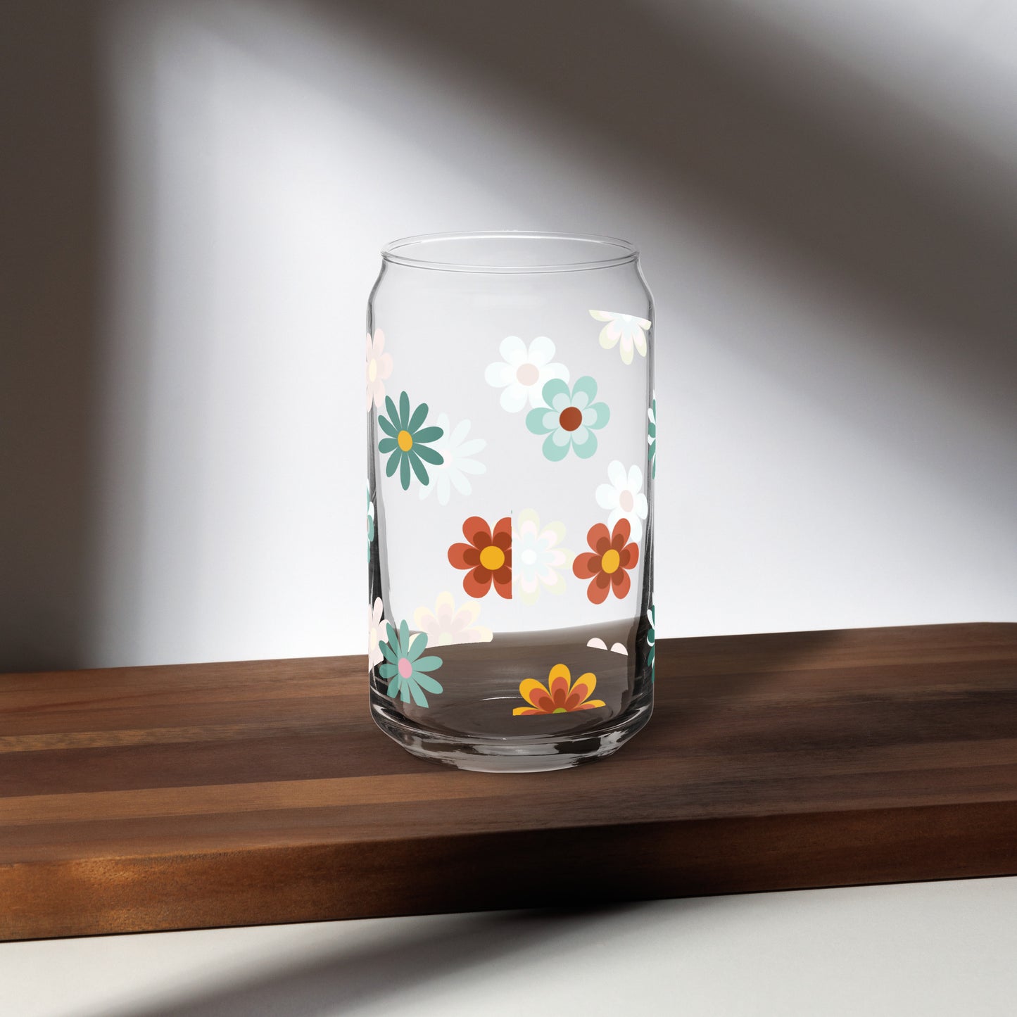 Retro FlowersCan-shaped glass