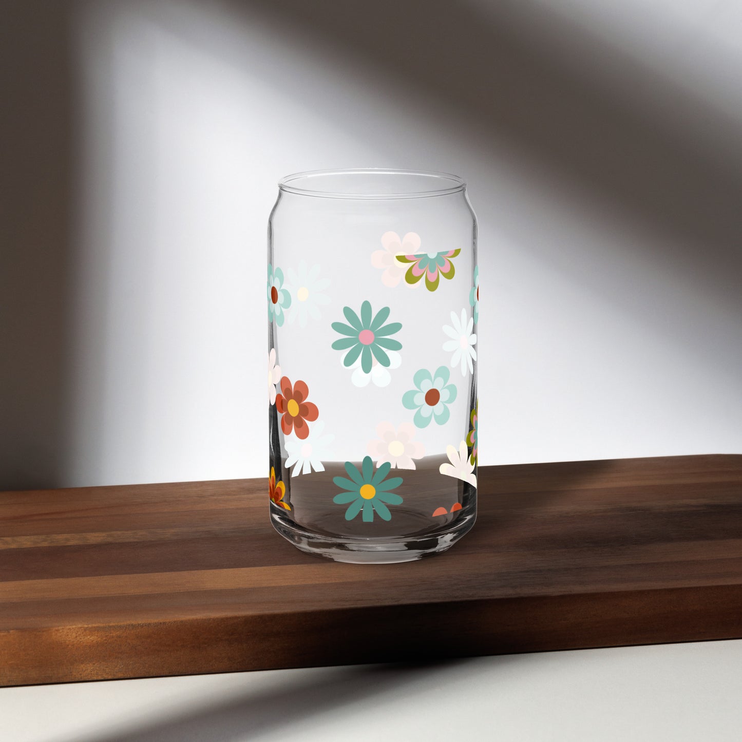 Retro FlowersCan-shaped glass