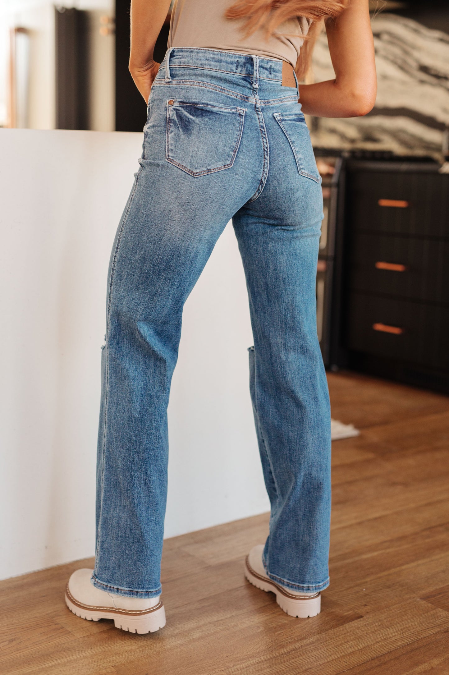 Bree High Rise Distressed Straight Jeans